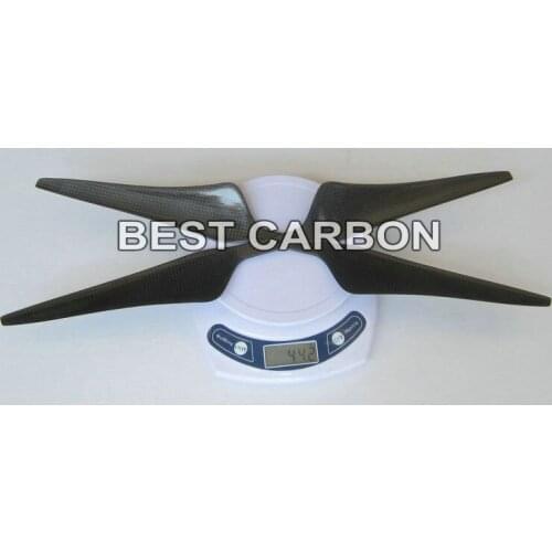 Free shipping 2 Pairs High quality 17" long .pitch 5.5" ,3K Carbon fiber CW/CCW propeller for RC Multi-Copter Quadcopter