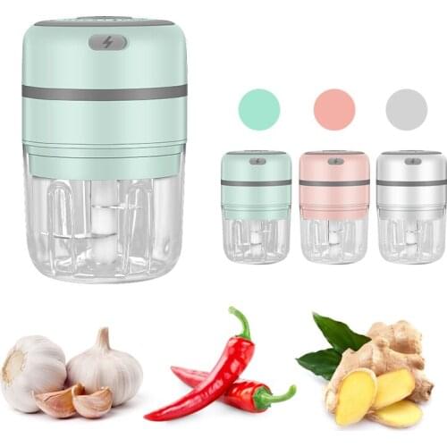 Household Garlic Ginger Crusher Electric Power USB Rechargeable Mini Vegetable Chili Masher Mincer Kitchen Tools For Home