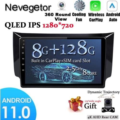 6GRAM+128GROM DSP 2 din Android 11 Car Radio Multimedia Video Player for Nissan Sylphy B17 Sentra 12 2013 2014-2017 WiFi carplay