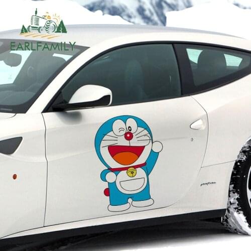EARLFAMILY 43cm x 30.4cm For Doraemon Fine Car Stickers Sunscreen Decal Waterproof Sunscreen Refrigerator Decals Decoration