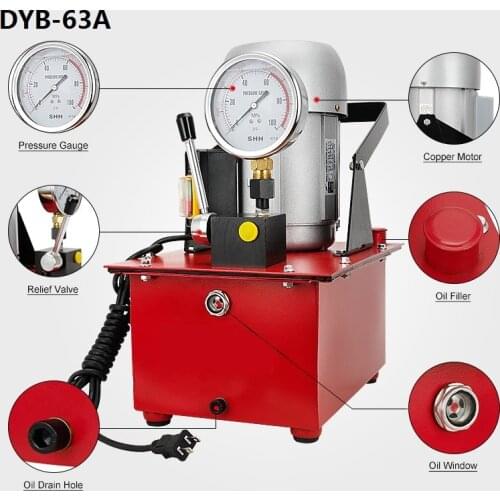 DYB-63A Household 220V Ultra-high Pressure Electric Hydraulic Pump Manual/Foot Switch Electric Hydraulic Station Fast Low Power