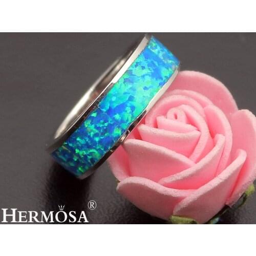 Hermosa Perfect GIFT Mystic Fire Australian Opal Romantic Ring For Women Size 8# NY71 HERMOSA UNIQUE