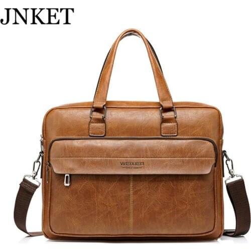 JNKET New Mens Handbag Retro Shoulder Bags PU Leather Crossbody Bags Business Briefcase Computer Bag