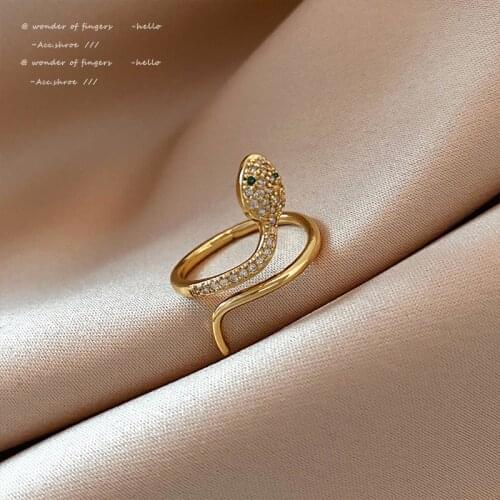 Classic Fashion Snake Gold Rings For Woman 2021 Student Girls Sexy Finger Accessories Korean Fashion Jewelry For Unusual Gift