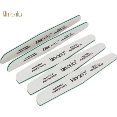 Klimonla 5pcs/lot Nail Art File 180/180 Grit Sanding Polishing Sponge Nail Files Fingernail Buffing Grinding Manicure Tools