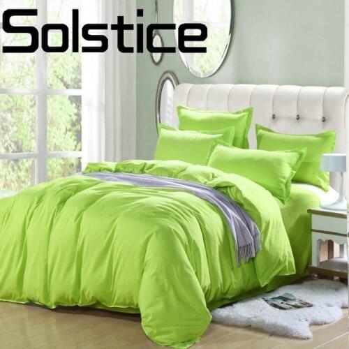 Solstice Home Textile 2018 Comfortable Soft Breathable Aloe Cotton Solid Color Bedding Linen Quilt Cover Pillowcase 3/4pcs