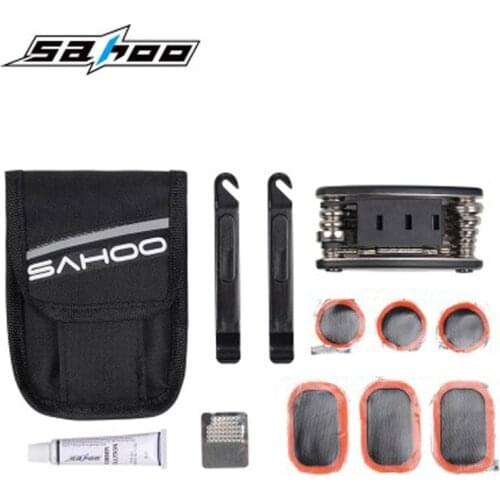 SAHOO Bicycle Classic Multi-function Tools Kit Bike Service Tube Repair Hex Key Phillips Flat Screwdriver Nipple Seat Post Mount