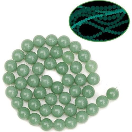 Natural Green Luminous Glow In The Dark Loose Magnesite Stone Beads For DIY Jewelry Making Bracelet 15