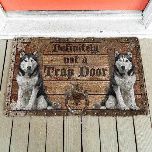 Definitely Not A Trap Door Husky Doormat Non Slip Door Floor Mats Decor Porch Doormat