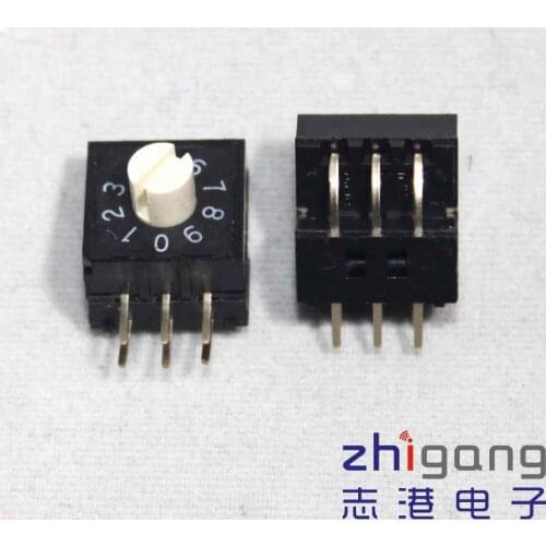 Original new 100% DIP import round up to 0-9/10 gear 8421C rotary code switch RV4 code switch 3:3 short handle