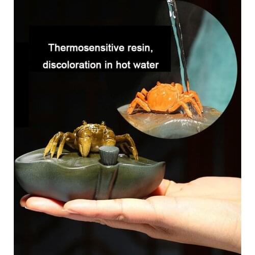 PINNY Purple Clay Color Changing Crab Tea Pet Taste Ceramic Tea Ceremony Ornaments Home Decoration Accessories