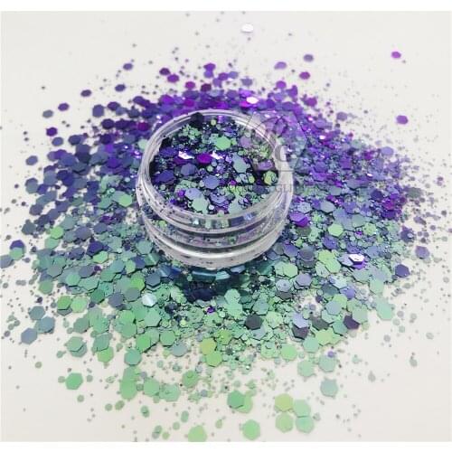 PrettyG 10g-200g Colors Shift Chunky Mix Shape Glitter for Resin DIY Making Art Craft Nail Makeup Decoration