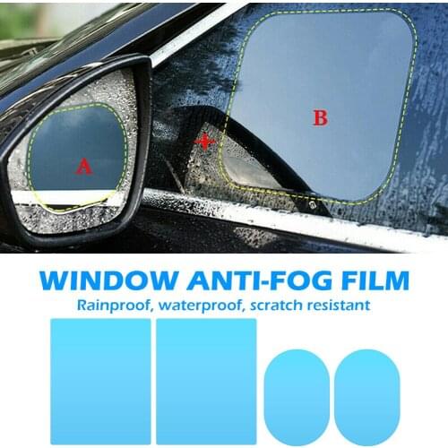 4pcs Anti Fog Car Mirror Window Films Side Rearview Mirror Protective Films Anti Water Mist Rainproof Hydrophobic