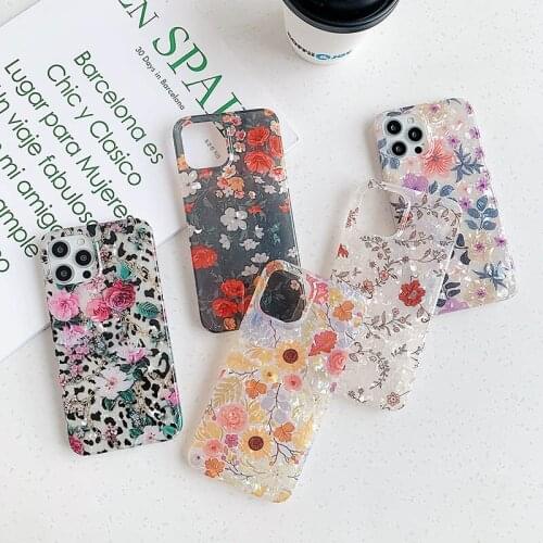 Small floral shell pattern is suitable for Apple 11 mobile phone case iphone12pro max rubber cover xs xr7 8plus mobile phone bag