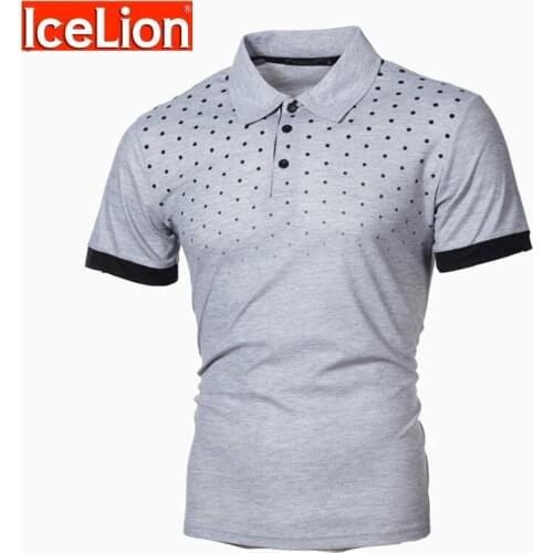 Icelion print Polo Shirt Men 2021 Brand Clothes Solid Color Polo Shirts Camisa Masculina Mens Casual Cotton Short Sleeve Polos