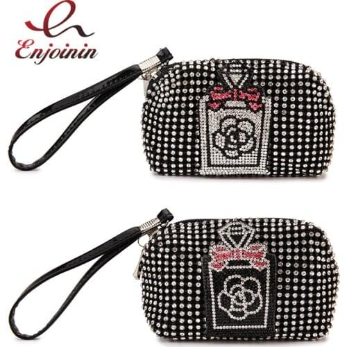 Chic Coin Purse for Women Small Mini Wallet Holder Perfume Bottle Pattern Luxury Female Wallet Case Card Key Money Bag Zip 2021