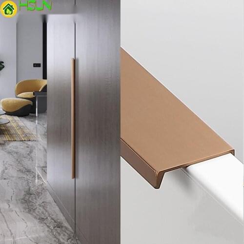 Modern simple full body edge sealing wardrobe door handle edge sealing extended full top cabinet invisible hardware handle