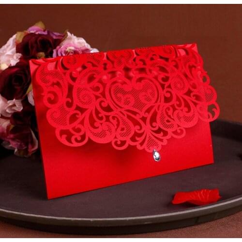 Wedding Supplies China Laser Cut Luxurious Wedding Invitations 60pcs and Envelope Wedding Cards Invitation