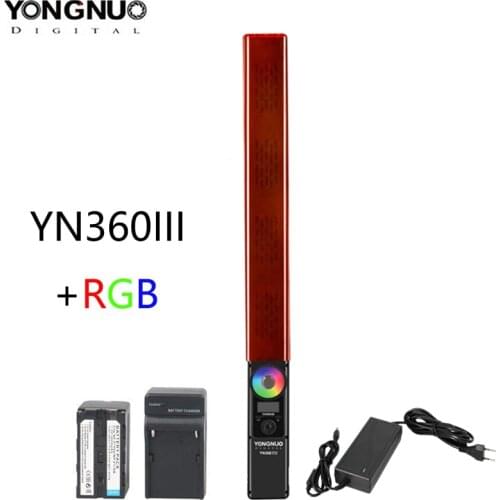 YONGNUO YN360 III YN360III Handheld LED Video Light Touch Adjusting Bi-colo 3200k to 5500k RGB Color Temperature with Remote