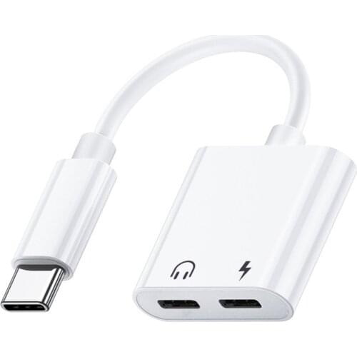 USB C Splitter Audio and Charging 2-in-1 USB Type C Headphone and Charger Adapter Support Fast Charging Compatible for iPad etc