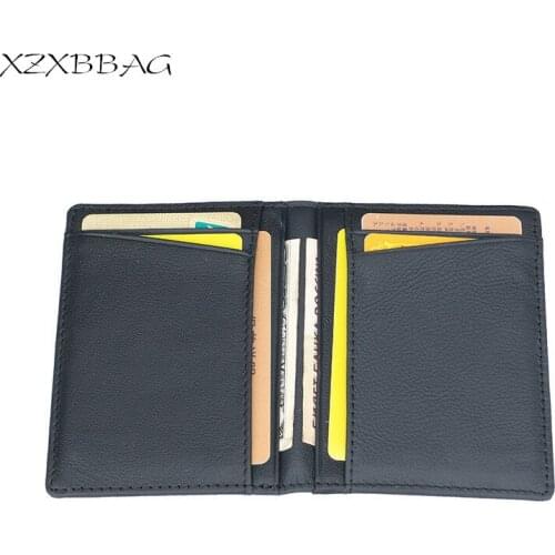 XZXBBAG Men Fashion Genuine Leather Thin Card Package Wallet Male Business ID Holder Driving Licence Packet With Coin Purse