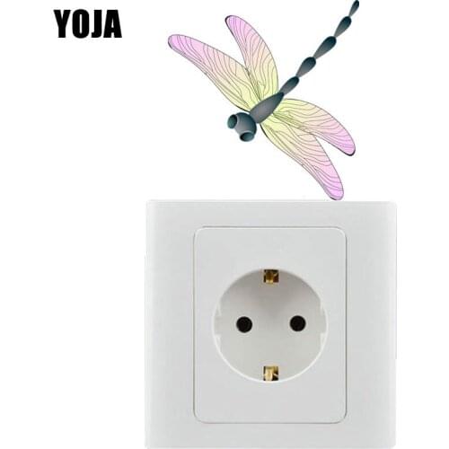 YOJA Vector Cartoon Dragonfly The Childrens Room With Vivid Wall Sticker Switch Decals 8SS1219