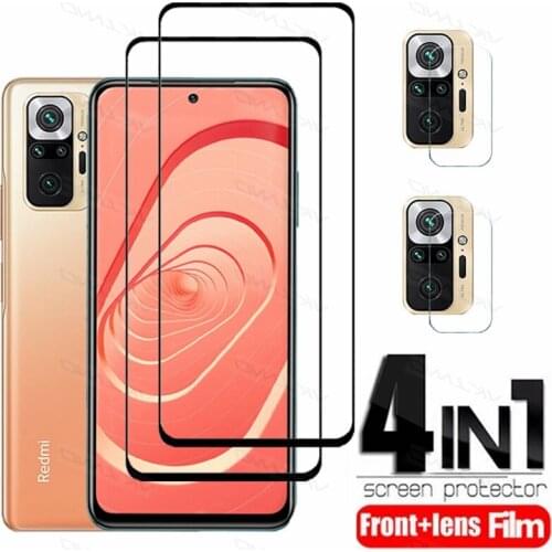 4in1 Tempered Glass Film For Xiaomi Redmi Note 8T 9T 10T 9S 8 9 10 Pro 8A 9AT 9C Poco X3 NFC M3 Camera Lens Screen Protector