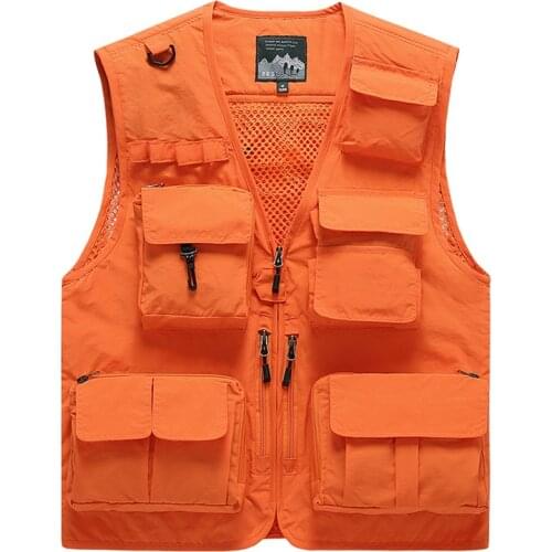 Multi-Pocket Waistcoat Quicking Dry Fishing Vest 6Xl 7Xl Tactical Vest Men Photographer Travel Sleeveless Jacket Summer Casual