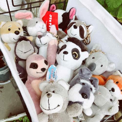 Lively plush cute Simulation Forest animals soft Pendant bag decoration Keychain Early education Soothing doll christmas gift