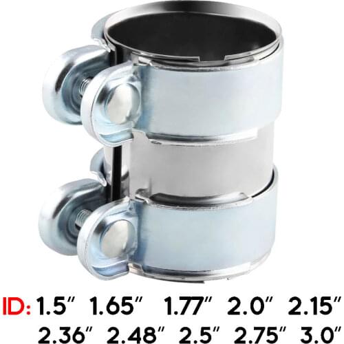 ZUCZUG 1.65-3.0"Exhaust Pipe Connector tube Adapter Joiner Sleeve Clamp Connector Exhaust Tube Pipe Connector Joiner