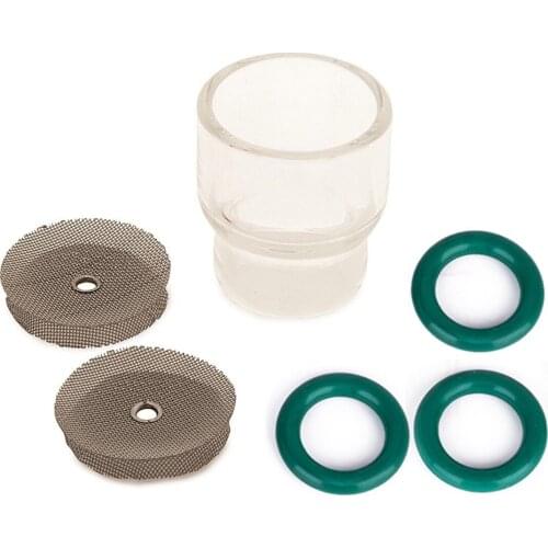 1pc #12 Pyrex Tig Welding Cup + 2pcs Steel Filters +3pcs O-rings for WP-9/17 Tig Torches Gas Lens 1.6mm 2.4mm Mayitr Welding Kit