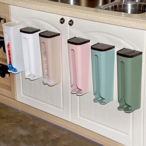 Useful Kitchen Wall Mount Grocery Bag Plastic Holder Storage Dispenser Organizer Trash Bag Storage Rack Kitchen Organizers 1Pc