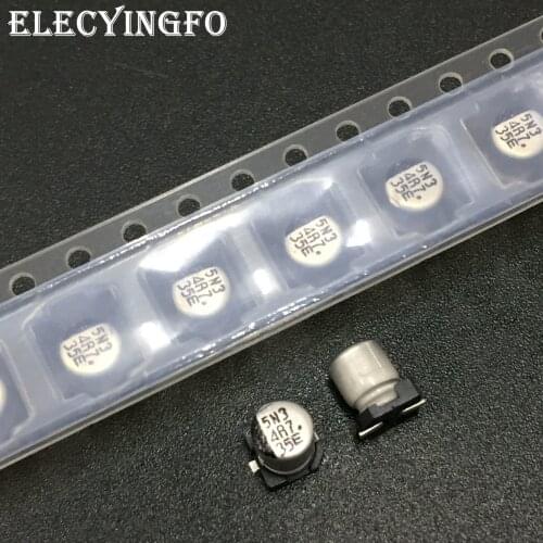 100pcs 4.7uF 35V4.7uf NACE series 4x5.5mm 35V4.7uF Chip type SMD Audio Electrolytic Capacitor