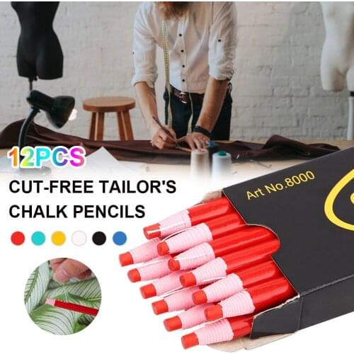 12Pcs Colorful Cut-free Sewing Tailors Chalk Mark Pencils Fabric Marker Pen for Tailor Sewing Accessories Sewing Chalk Garment