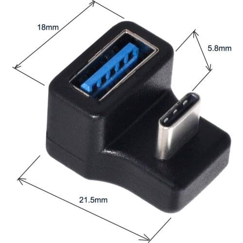 180 Degree Up & Down Right Angled V8 Micro USB OTG to USB 2.0 Female Extension Adapter connector for Cell Phone & Android Tablet