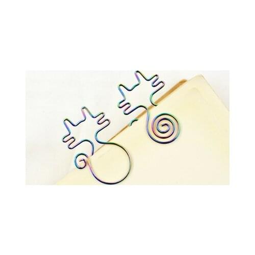 24 Clips Creative Cute Paper Clips Decorative Cat Bone Shaped Paper Clips Rose Gold Office Metal Clips Paper Clamp