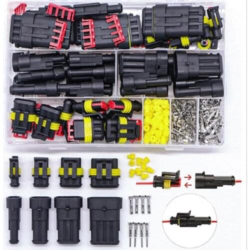 352Pcs 1/2/3/4 Pin AMP Tyco Auto Superseal HID Waterproof Wire Harness Connector Car Electrical Socket Plug With Terminals Tools
