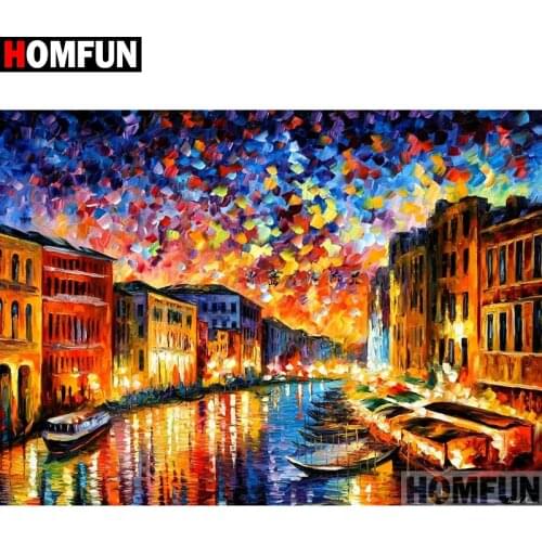 HOMFUN Full Square/Round Drill 5D DIY Diamond Painting "Oil painting landscape" Embroidery Cross Stitch 5D Home Decor A15758