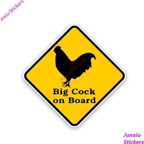 Big Cock on Board Car Stickers Styling and Decals Cover Scratches Bumper Window Laptop Bodywork Scratch-Proof Interior KK13*13cm