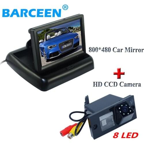 In-Dash placement 4.3" car display assist car parking monitor +car reversing camera 170 wide degree 8 led adapt for HYUNDAI H1
