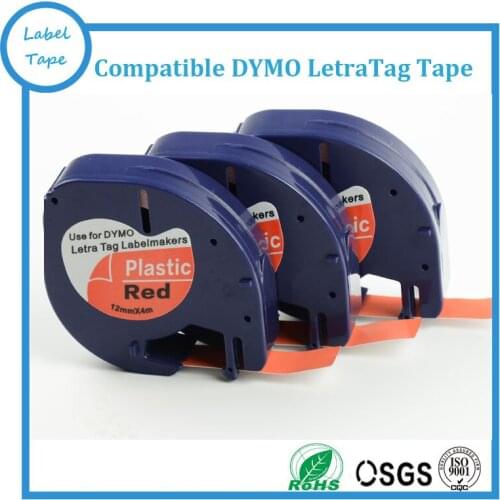 Free shipping compatible 91203 Black on Red 12mm label tapes for LetraTAG label printer good as original