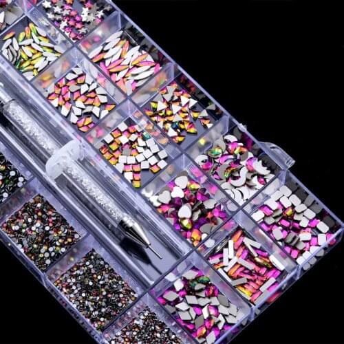 Nail Art Jewelry Irregular Beads Necklace Bracelet Nail Art DIY Art Crafts Crystal Beads for Nail Art Ring Making 27RC