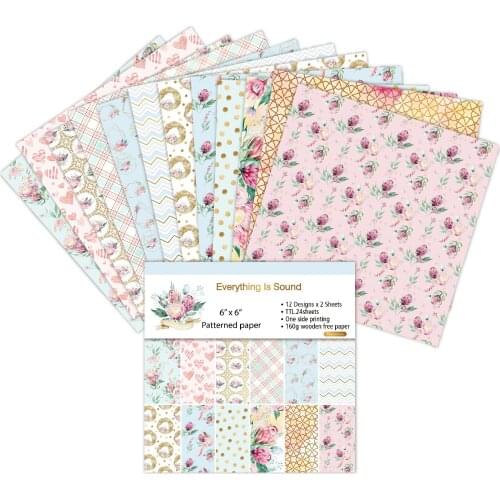 Everything is sound Scrapbooking paper pack of 24 sheets handmade craft paper craft Background pad p12