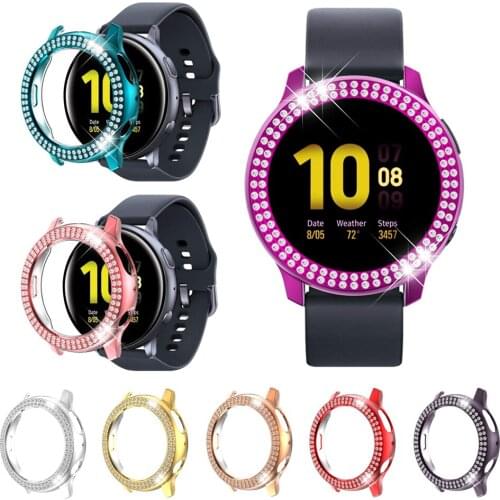 For Samsung Galaxy Watch Active 2 Case For Galaxy Watch Active2 40mm 44mm Hard PC Luxury Diamond Cover Bumper Protective Shell