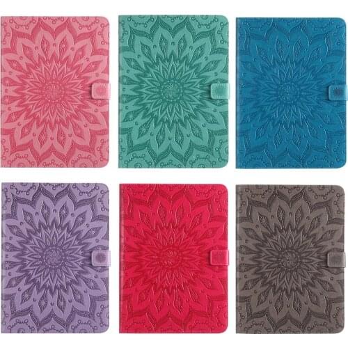 Sunflower Embossed Painted Kids PU Leather Stand Case Cover For Apple iPad 9.7 9.7" 2017 2018 A1822 A1893 A1954 Funda Tablet #S