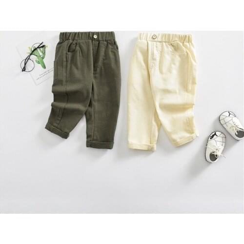 Toddler Baby Kids Pants Cotton Casual Elastic Waist Pants for Girls Boys Harem Pants Spring Autumn Kids Pants 1 2 3 4 5 Years