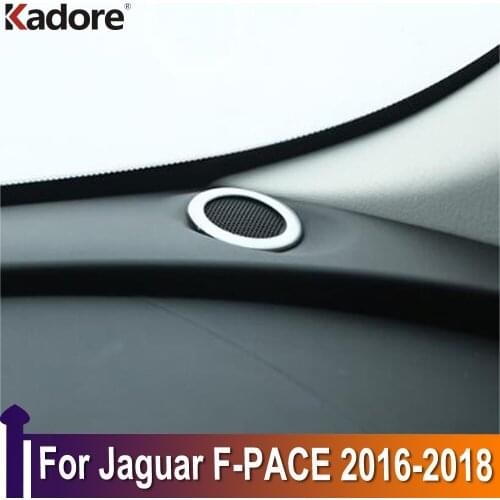 For Jaguar F-PACE 2016 2017 2018 ABS Matte Car Door Audio Loud Speaker Ttrim Ring Car Sticker Interior Accessories