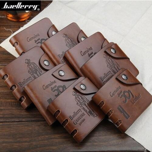 Men Clutch Purse Card Holder Coin Pocket Leather Vintage Men Wallets Male Money Bag Hasp Hollow Out Small Wallet
