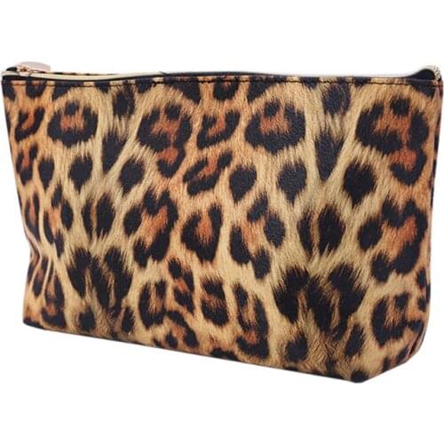 Travel Cosmetic Bag Leopard Printed Pattern Makeup Case Pouch Toiletry Organizer LX9F
