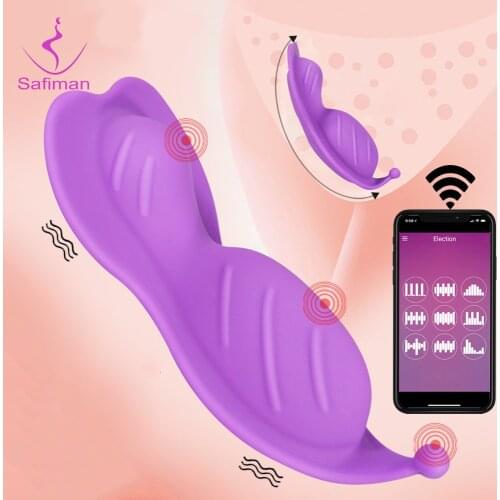 Bluetooth Butterfly Wearable Dildo Vibrator for Women Wireless APP Remote Control Vibrating Panties Sex toys for Couple Sex Shop